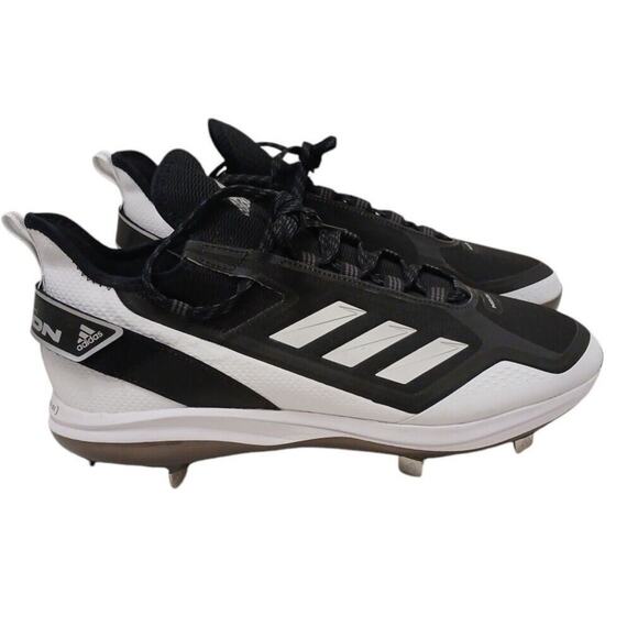 Adidas Icon 7 Baseball Cleats Mens Sz 13 Black 3 Stripes Boost Metal BRAND NEW! - Picture 1 of 16